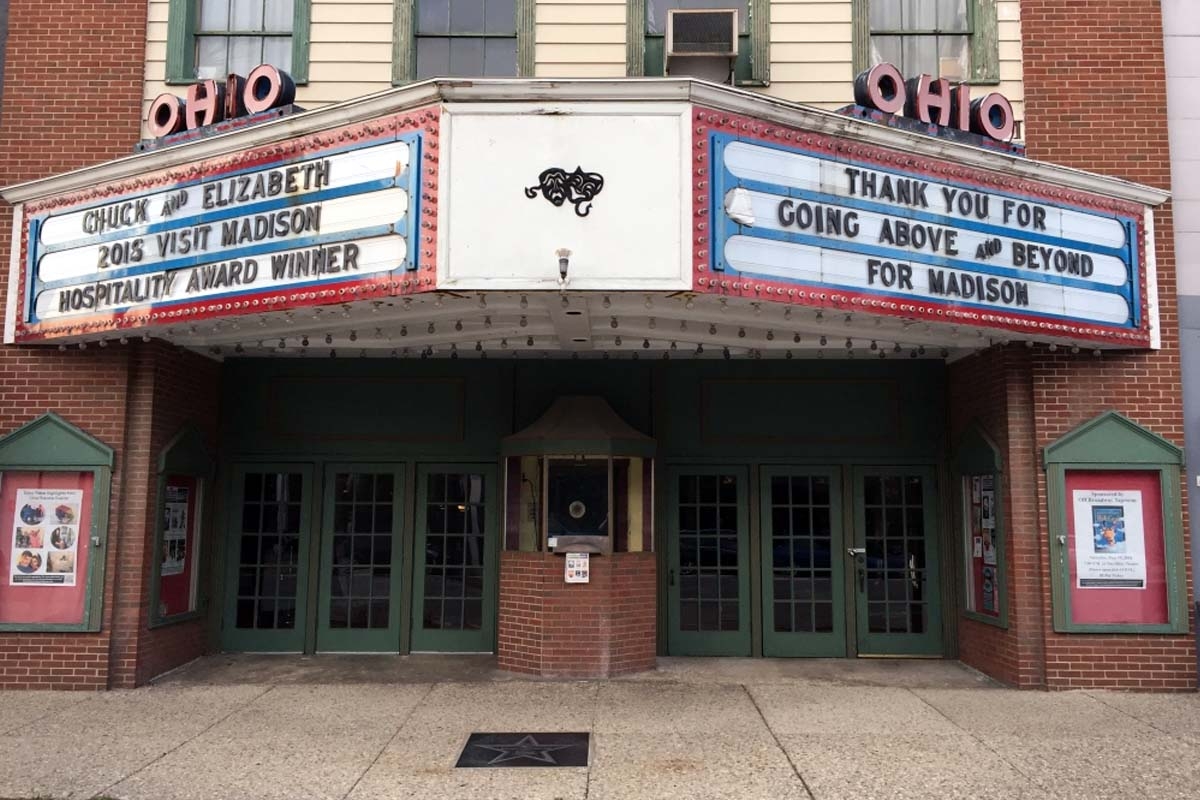 marquee outside of Ohio Theater in Madison, Indiana