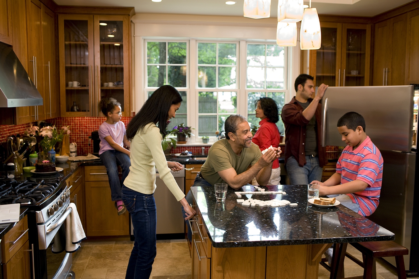 Family in the kitchen
