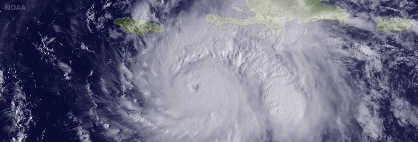 satellite photo of Hurricane Matthew - photo courtesy of NOAA