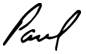 CEO Paul W. Thompson signature - first name only