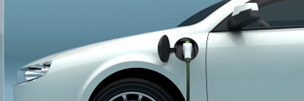front end of electric vehicle being charged