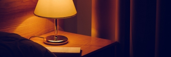 lamp on a nightstand